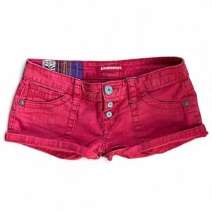 Y2K Union Bay Low Rise Shorts Garment Dyed Red Women's Cargo Shorts Skater